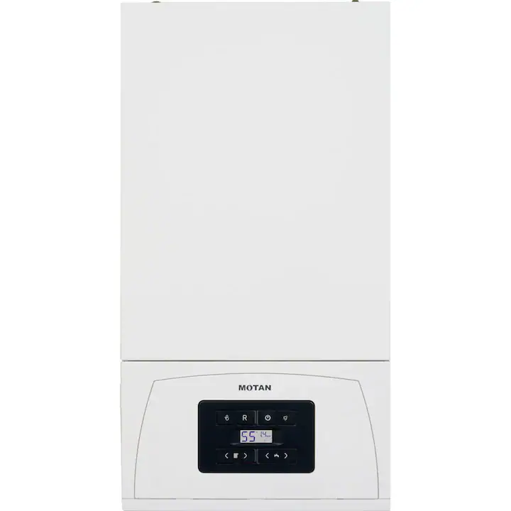 Centrala termica cu recuperare de condens Motan Condens 050, 24 kw, schimbator principal din cupru, schimbator secundar supradimensionat, recuperator de caldura din inox, raport de modulare 1:4, fara kit de evacuare