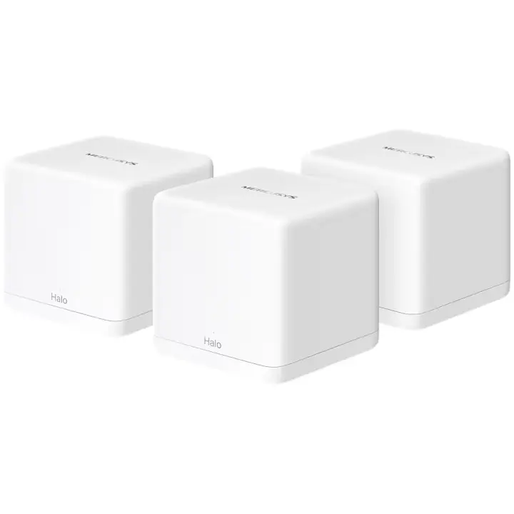 Sistem Mesh Wi-Fi Mercusys Halo H60X(3-pack), AX1500, Wi-Fi 6, Dual Band Gigabit, MU-MIMO, Beamforming, control parental, cu acoperire completa pentru casa