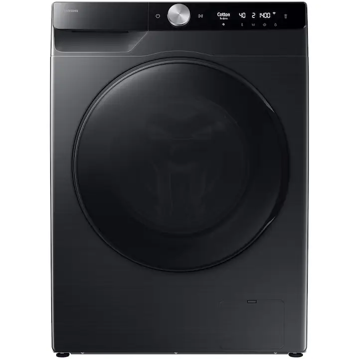 Masina de spalat rufe cu uscator Samsung WD90DG6B85BBU4, Spalare 9 kg, Uscare 6 kg, 1400 RPM, Clasa D, AI Wash, Auto Dispense, AI Ecobubble, AI Control, Super speed 39 min, WiFi, Negru