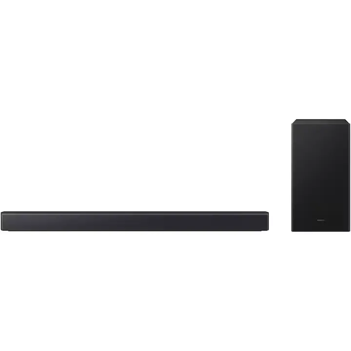 Soundbar Samsung HW-B450F, 2.1, 300W, Bluetooth, Subwoofer wireless, Dolby Audio, HDMI eARC, Negru Titan