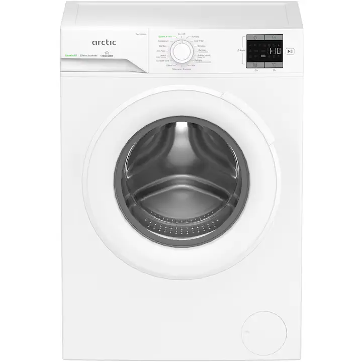 Masina de spalat rufe Arctic APLM1WFSU17210W, 7 Kg, 1200 RPM, Clasa energetica A, Motor Silent Inverter, ExtraSteam, IronExpress, Recycled Tub, Fast/Intensive, Steam, WaterMode (Water Saving - Extra Rinse), Prewash, Child Lock, Add-In, Alb