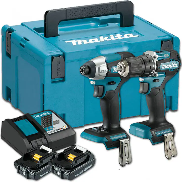 Set combinat de scule electrice MAKITA, surubelnita cu impact DDF482, surubelnita cu impact DTD152, 3 acumulatori 5.0Ah, valiza MAKPAC