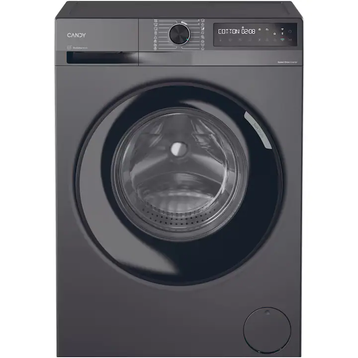 Masina de spalat rufe Candy ProWash 500 BR 410B8G-S, 10 kg, 1400 RPM, 16programe, Motor Inverter, Steam, Touch display, Soft Drum, Dual Spray, Wifi, Clasa A, Antracit