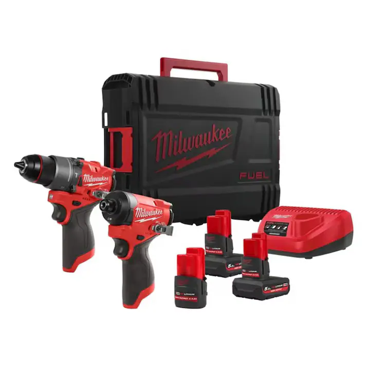Set 2 scule cu 3 acumulatori 12V 5Ah si 2.5 Ah M12 FPP2A2-5253X Milwaukee