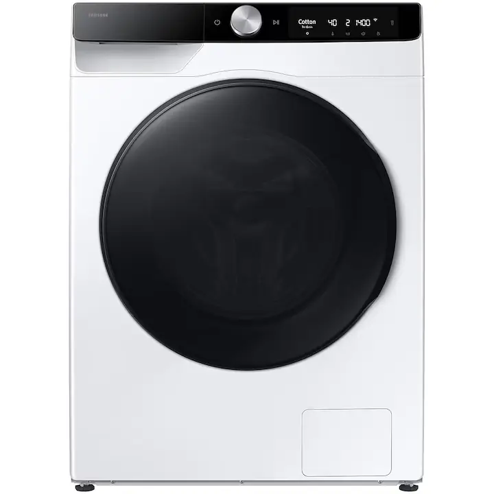Masina de spalat rufe cu uscator Samsung WD90DG6B85BKU4, Spalare 9 kg, Uscare 6 kg, 1400 RPM, Clasa D, AI Wash, Auto Dispense, AI Ecobubble, AI Control, Super speed 39 min, WiFi, Alb