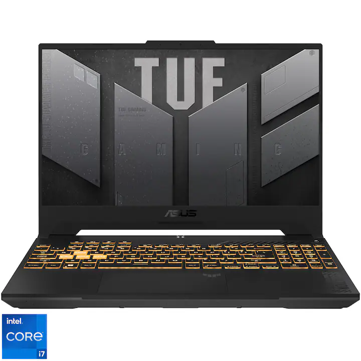 Laptop Gaming ASUS ROG TUF F15 FX507VU cu procesor Intel® Core™ i7-13620H pana la 4.90 GHz, 15.6'', Full HD 144Hz, 16GB DDR5, 512GB SSD, NVIDIA® GeForce RTX™ 4050 6GB, No OS, Mecha Gray