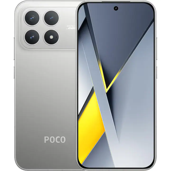 Telefon mobil Poco F8 Pro, 12GB RAM, 256GB, 5G, Titanium Silver