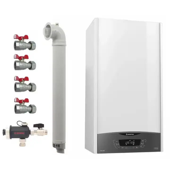 Pachet centrala termica pe gaz ARISTON CLAS ONE WIFI, in condensatie, 24 kW, Kit evacuare inclus, Robineti si Filtru antimagnetita