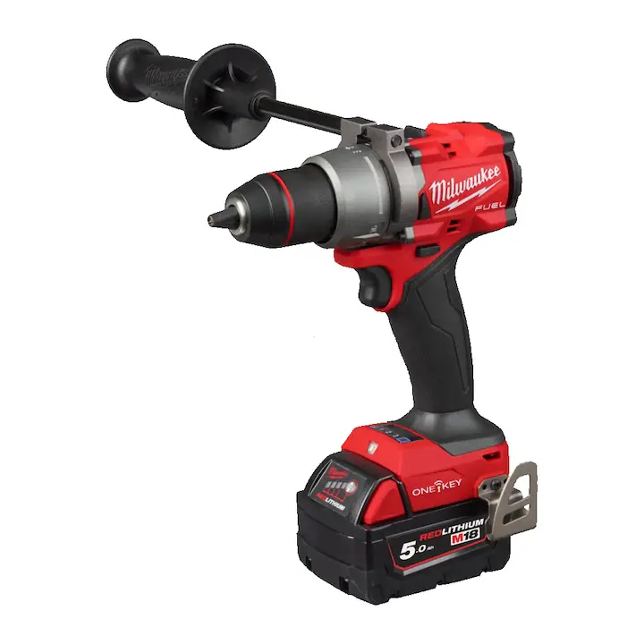Masina de gaurit cu percutie Milwaukee M18, 2 acumulatori 18V/5Ah, Bluetooth, cuplu 158Nm