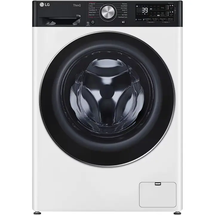 Masina de spalat rufe LG F4WR711S3HA, 11 kg, 1400 rpm, Clasa A, Motor AI Direct Drive, Auto Dose, WiFi, Smart Diagnosis, TurboWash, Alb