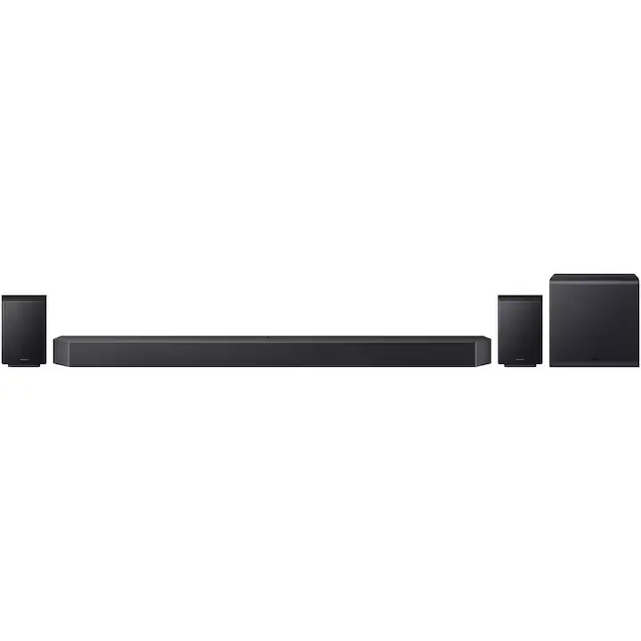 Soundbar Samsung HW-Q990F, 11.1.4, 756W, Bluetooth, Wi-Fi, Subwoofer & Kit wireless, Wireless Dolby Atmos, HDMI 2.1 eARC, Negru Titan