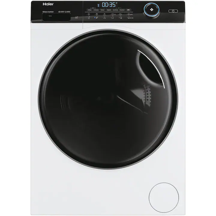 Masina de spalat rufe cu uscator Haier HWD80-B14959U1-S, Spalare 8 kg, Uscare 5 kg, 1400 rpm, Clasa A, Motor Direct Motion, Wi-Fi, iRefresh, ABT, Pillow Drum, Dual Spray, Alb
