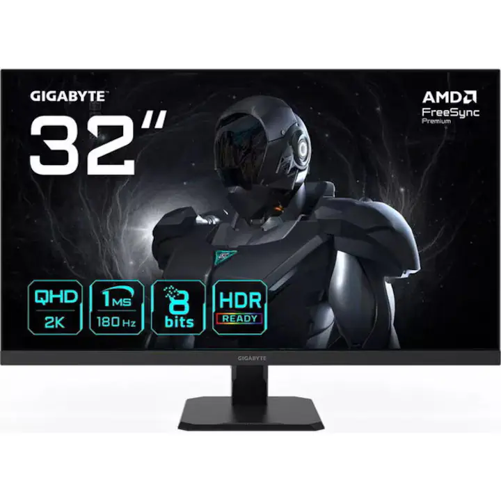 Monitor gaming Gigabyte 31.5" 180Hz VA 1ms GS32QA QHD - 2560x1440, 300 cd m sup2, FreeSync Premium, HDR Ready, HDMI 2.0, Displayport 1.4