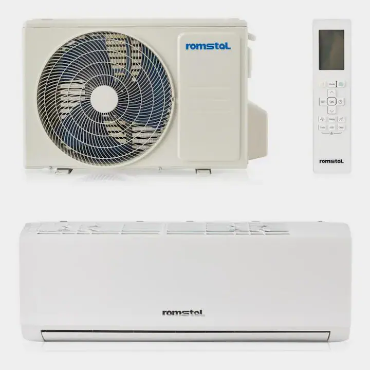 Aer conditionat, Romstal EcoVent 500, alb, monosplit, inverter,12000 BTU, R32, clasa A++/A+, Wi-Fi, fara kit