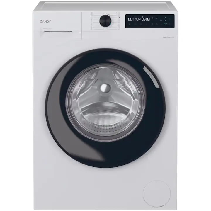 Masina de spalat rufe Candy ProWash 500 BR 410B8-S, clasa A-20%, 10 kg, 1400 rpm, Motor Inverter, Steam, Touch display, Soft Drum, Dual Spray, Programe rapide de spalare, Wifi, alba