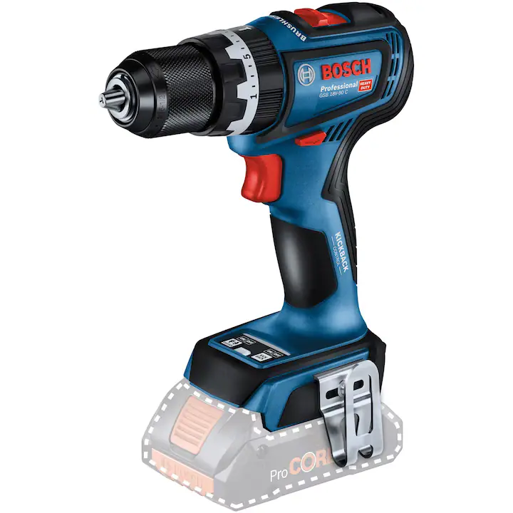Masina de gaurit si insurubat (bormasina) pe acumulator Bosch Professional GSB 18V-90 C, 18 V, 64 Nm, 2100 RPM, 13 mm mandrina