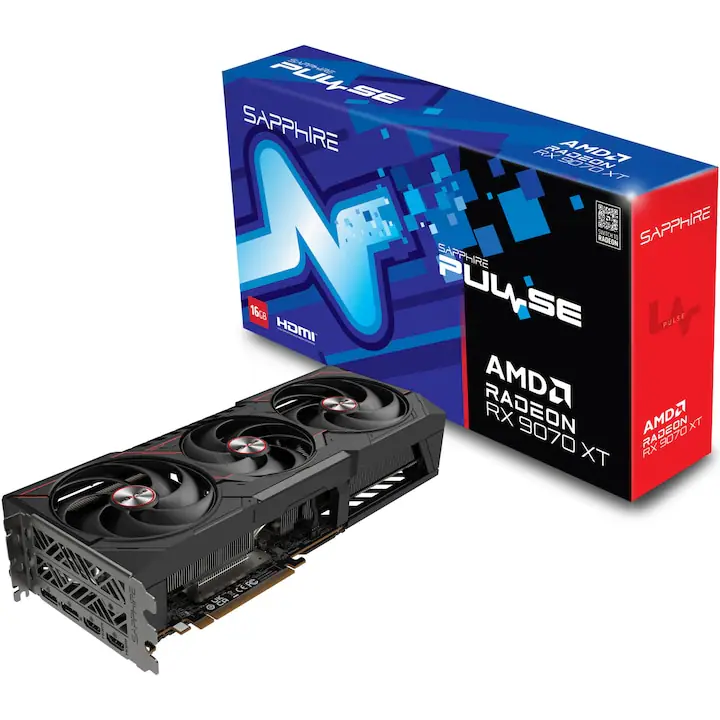 Placa video SAPPHIRE PULSE AMD RADEON™ RX 9070 XT GAMING, 16GB GDDR6, 256-bit