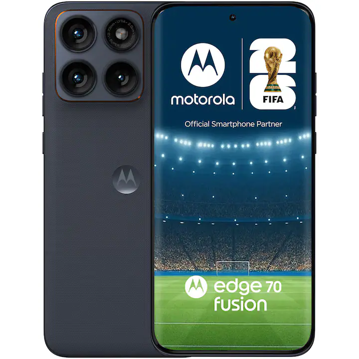 Telefon mobil Motorola edge 70 fusion, 256GB, 12GB RAM, 5G, 7000 mAh Pantone Silhouette (black)