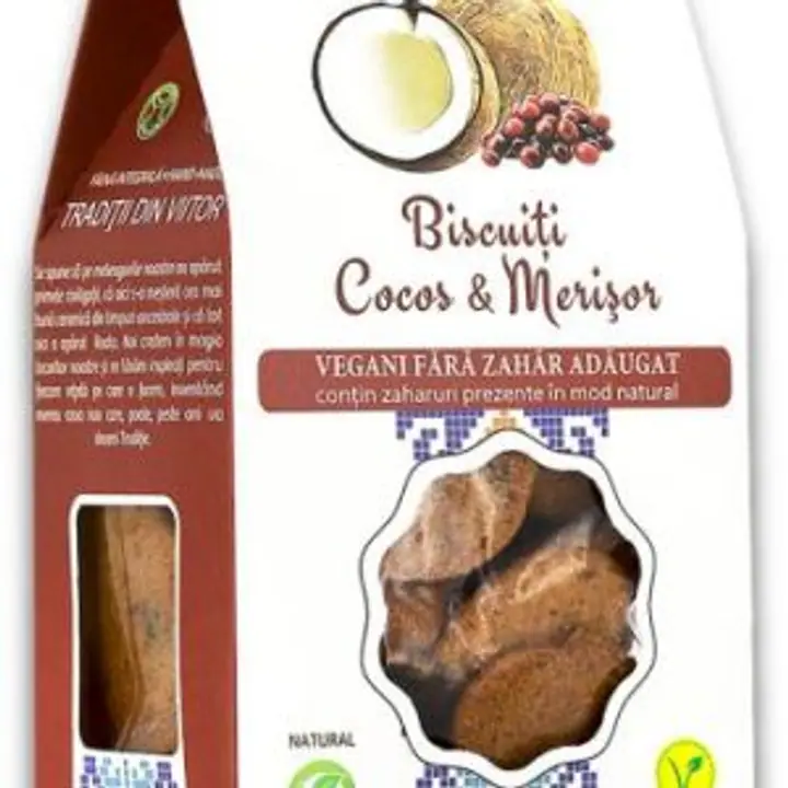 Biscuiți vegan merișor-cocos 150g