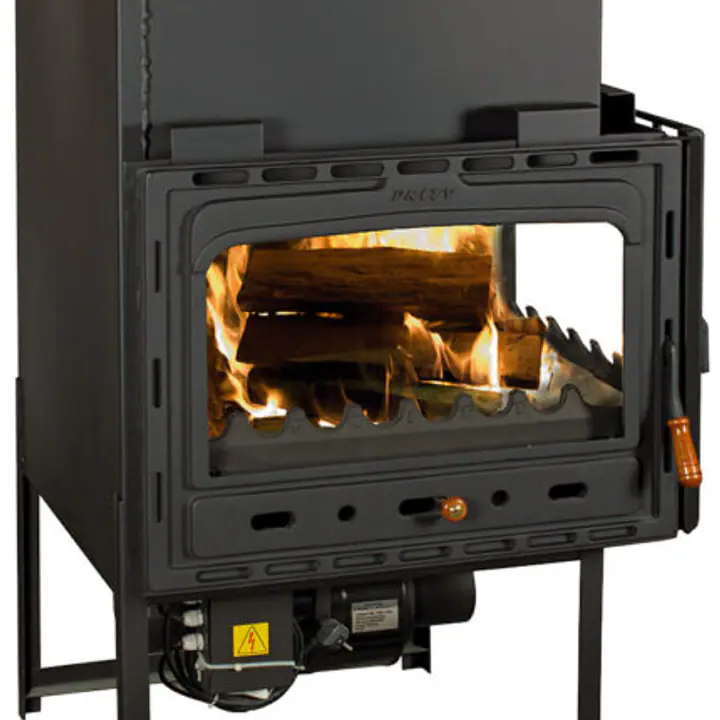 Semineu focar pe lemne incastrabil cu ventilator model 2CF – 22kW