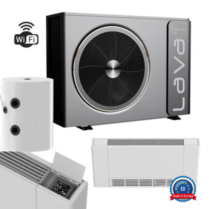Pachet pompa de caldura 6kW pentru apartament, bloc cu ventiloconvectoare slim pentru incalzire si racire