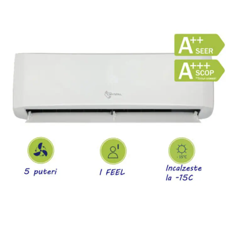 Aer conditionat HomeFort Crystal 12000 BTU Emerald Inverter R32-WiFi optional