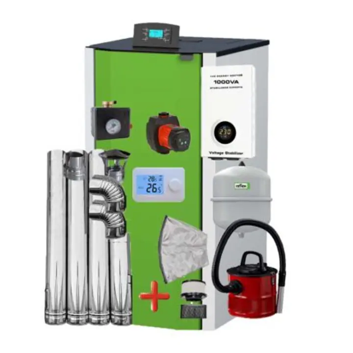 Centrala peleti Mareli compacta Matera 24kW Mareli – insclus kit evacuare, termostat AMB, aspirator cenusa, pompa digitala, grup siguranta, vas expansiune, stabilizator de tensiune