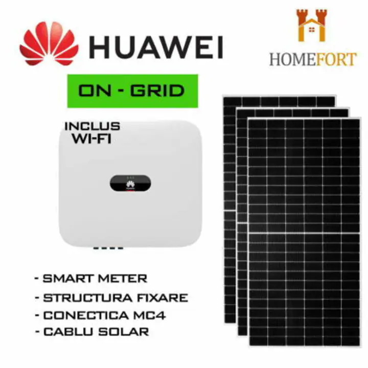 Kit Fotovoltaic Hibrid 8kW Huawei Trifazat On-grid