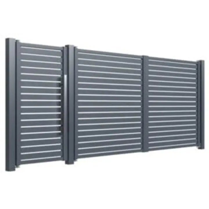 Poarta auto si poarta pietonala aluminiu