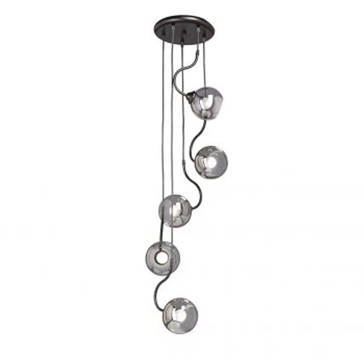 Lustra 5xE27, 38x38x25 cm, negru