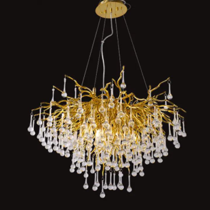 Candelabru auriu cu cristale Carla 10XG9