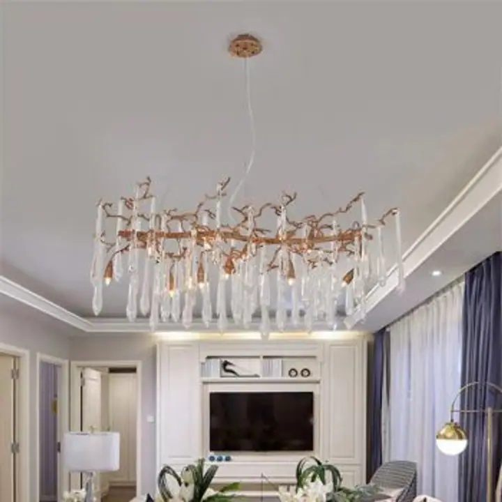 Candelabru auriu cu cristale Carla 12XG9