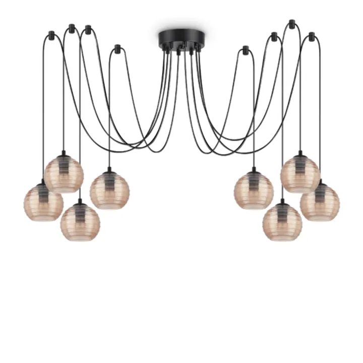 Lampa Suspendata RIGA NERO E27 max 8 x 60W