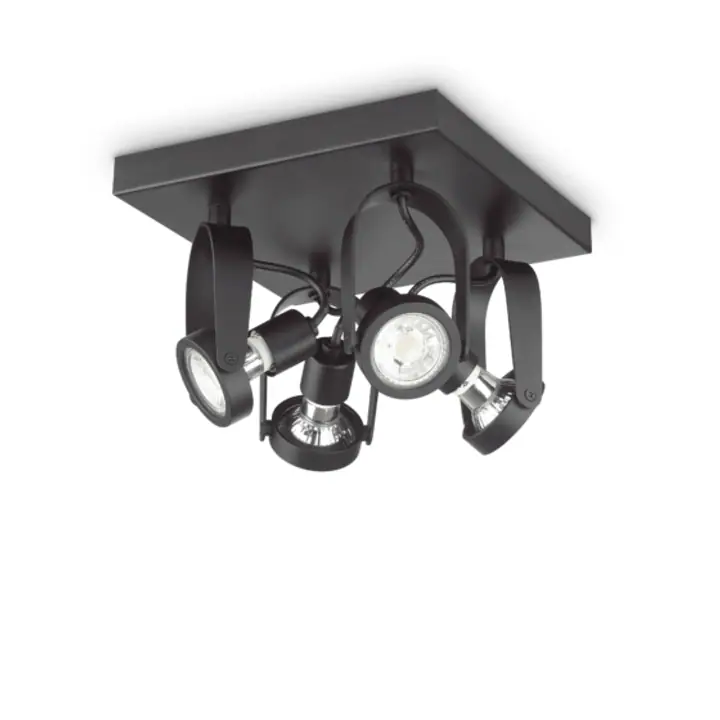 Plafoniera GLIM COMPACT NERO GU10 max 4 x 50W