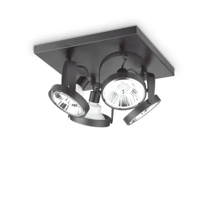 Plafoniera GLIM NERO GU10 max 4 x 50W