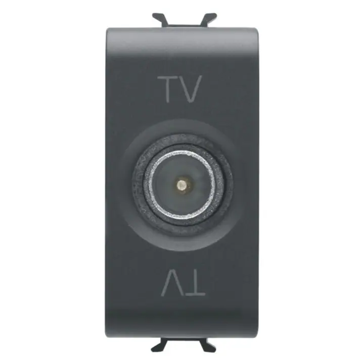 Priza TV directa GW12361, modulara – 1, neagru satinat