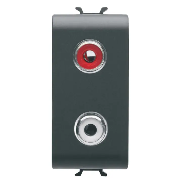 Conector dublu RCA GW12453 negru satinat