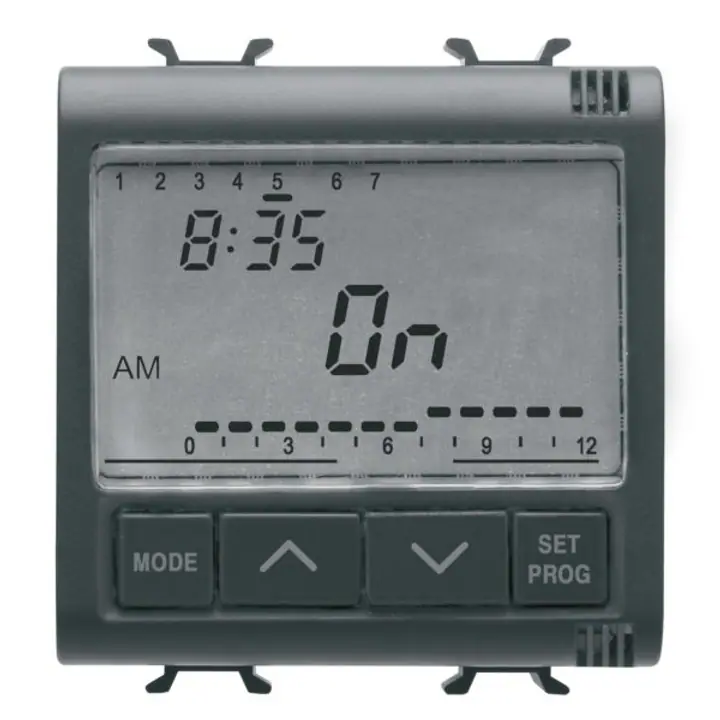Temporizator electronic săptămânal/zilnic, GW12581 cu 1 canal, modul – 2, negru satinat