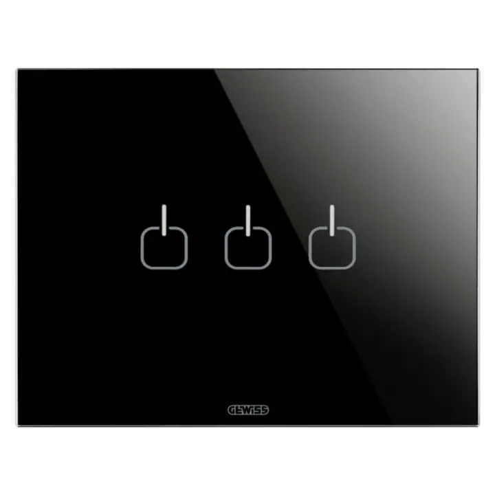 Rama GW16953CN – ICE TOUCH PLATE KNX – GLASS – 3 SYMBOLS – BLACK