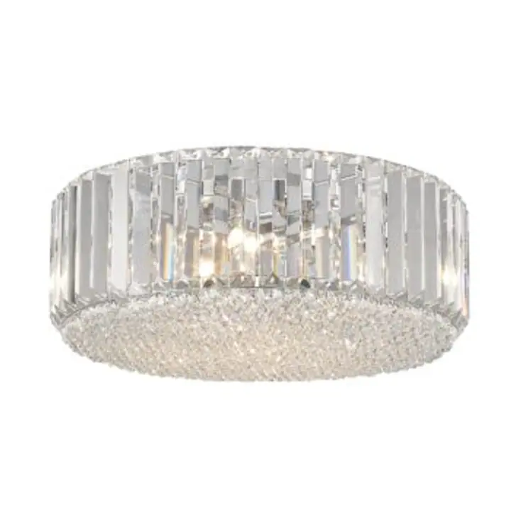 Plafoniera argintie din metal si cristal Prince