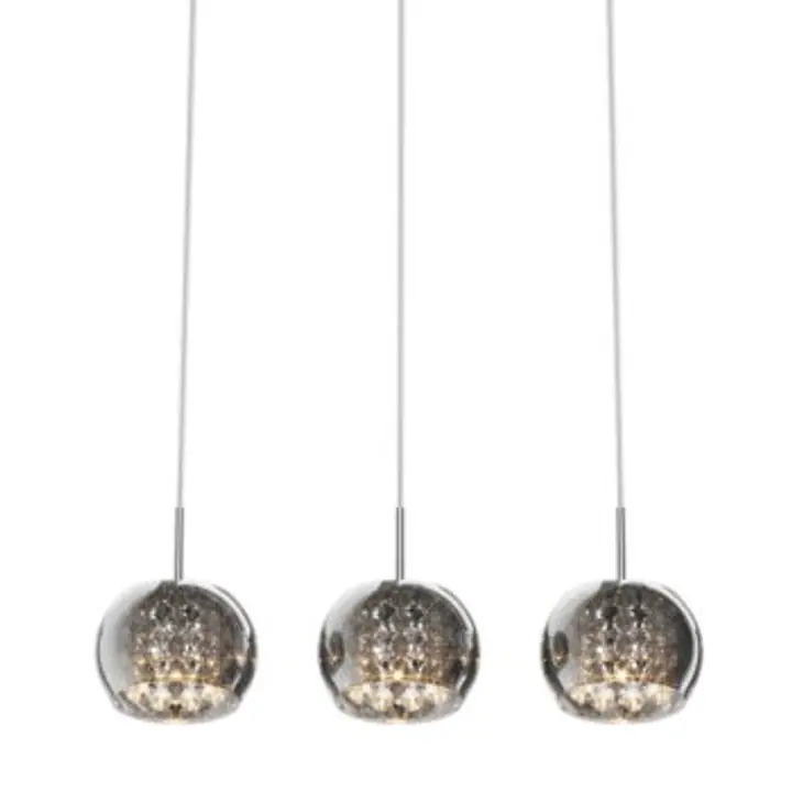 Lustra Crystal cu 3 brate crom din metal si sticla