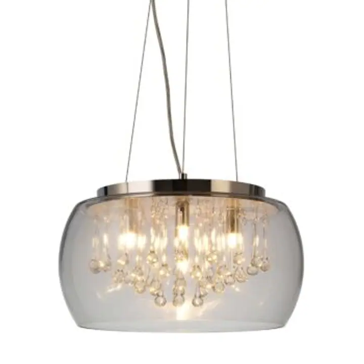 Lustra Luce argintie din metal si sticla