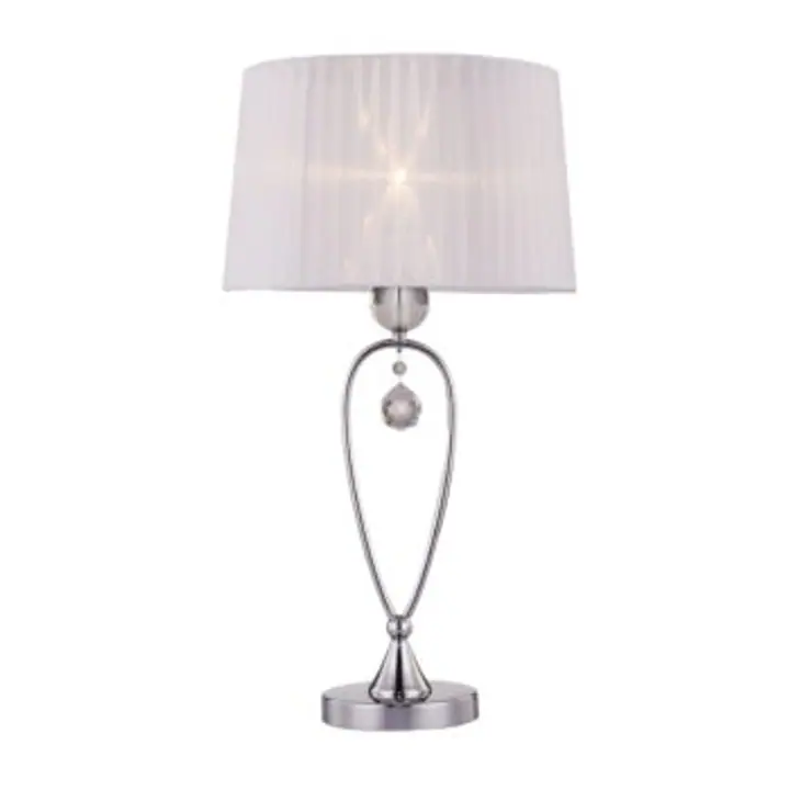 Veioza Bello alba din metal si cristal