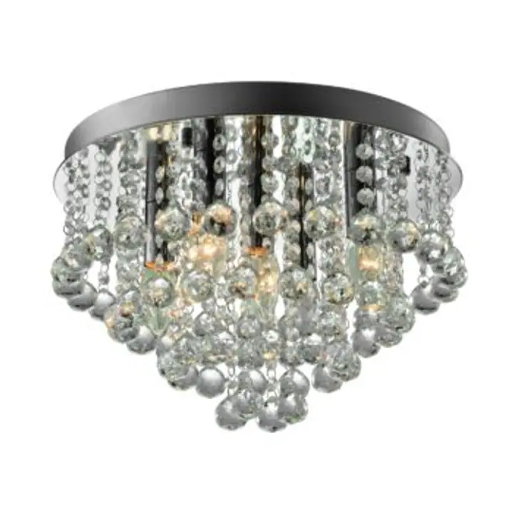 Plafoniera Alex argintie din metal si cristal