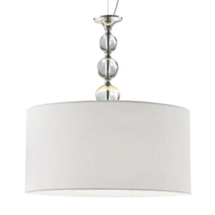 Lustra Rea II alba din metal, sticla si textil