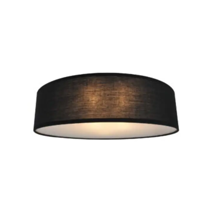 Plafoniera Clara neagra din metal si textil