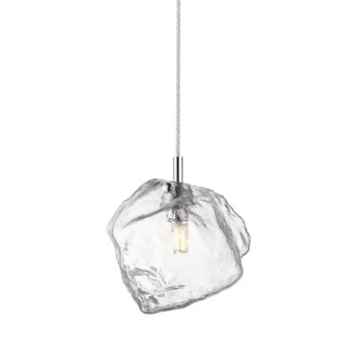 Lustra Rock tip pendul crom din metal si sticla
