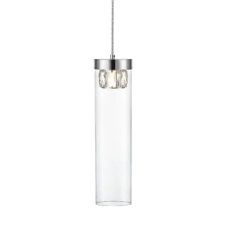 Lustra Gem crom cu 1 brat din metal si cristal