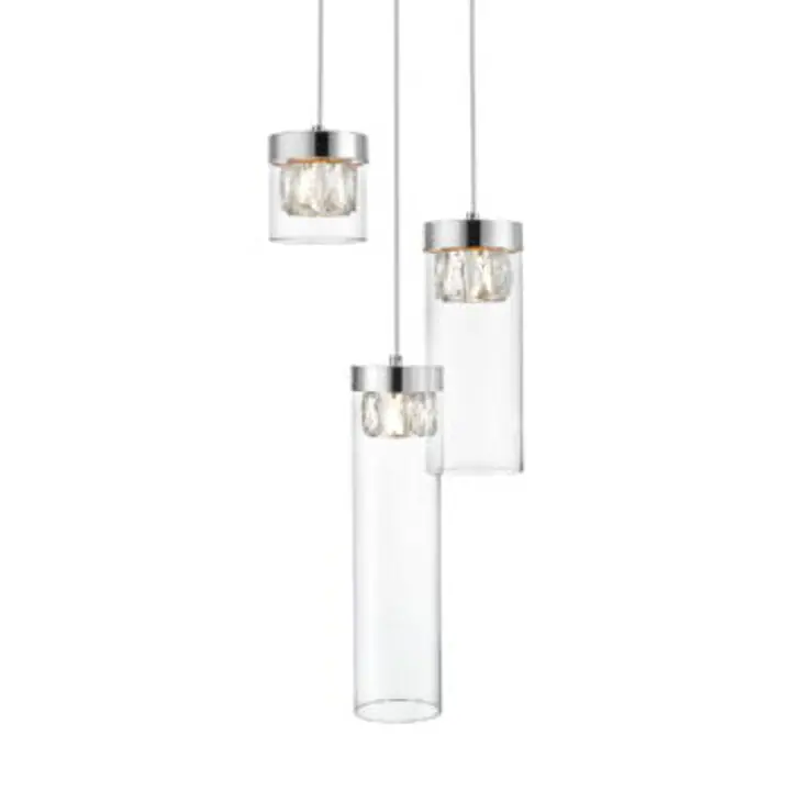 Lustra Gem cu 3 brate crom din metal si cristal