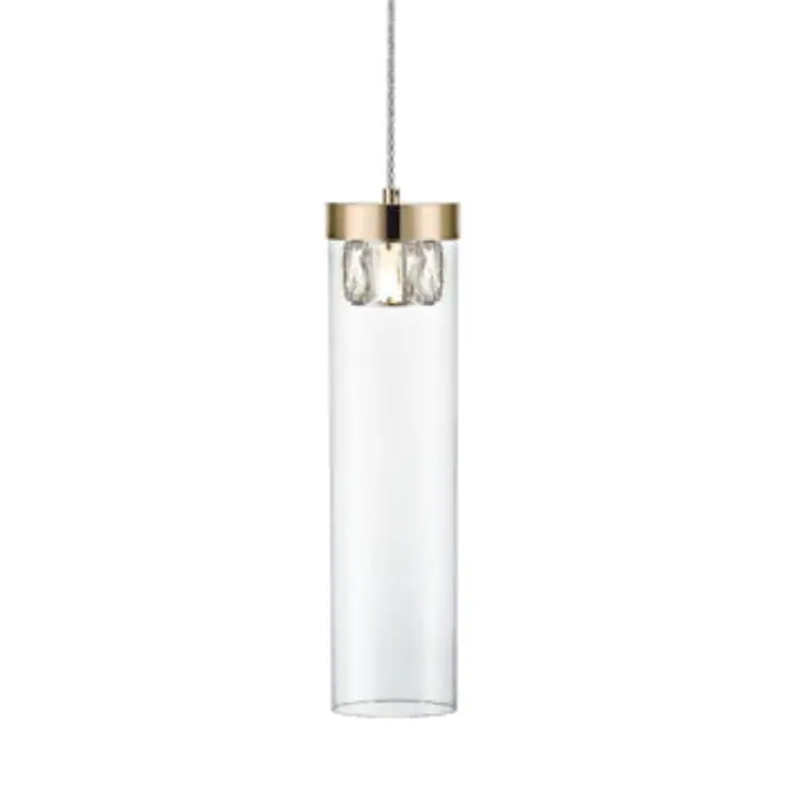 Lustra Gem cu 1 brat aurie din metal si cristal